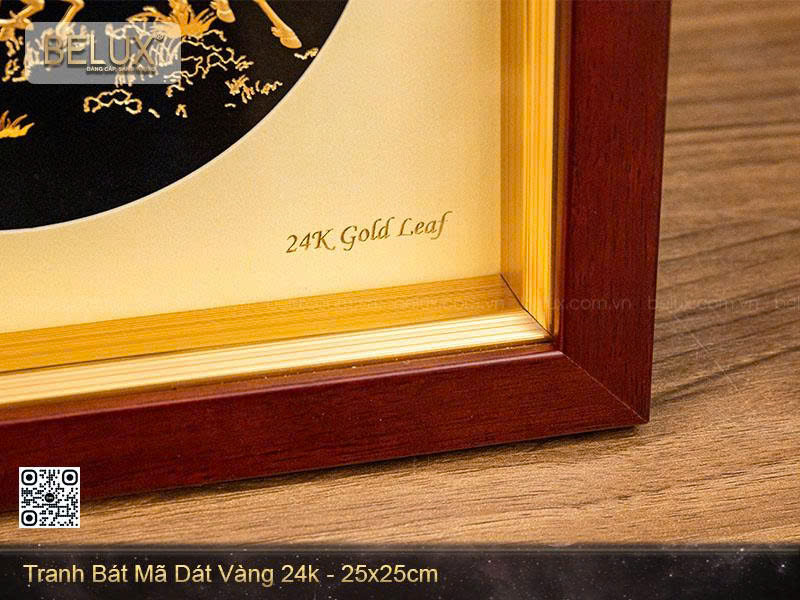 Tranh bát mã dát vàng 24k - 25x25cm&nbsp;